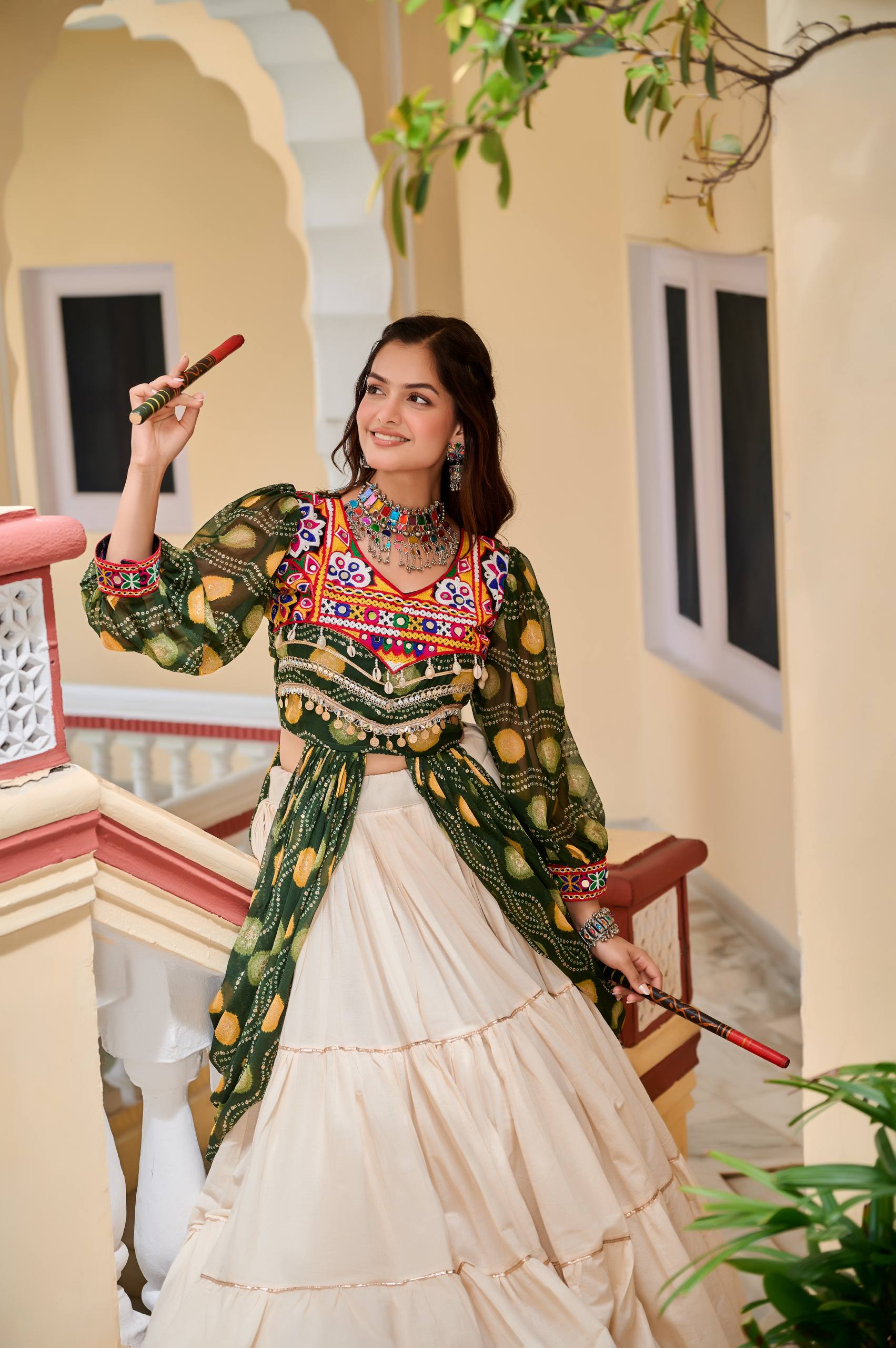 Navratri Special Gamathi Work Lehenga Choli